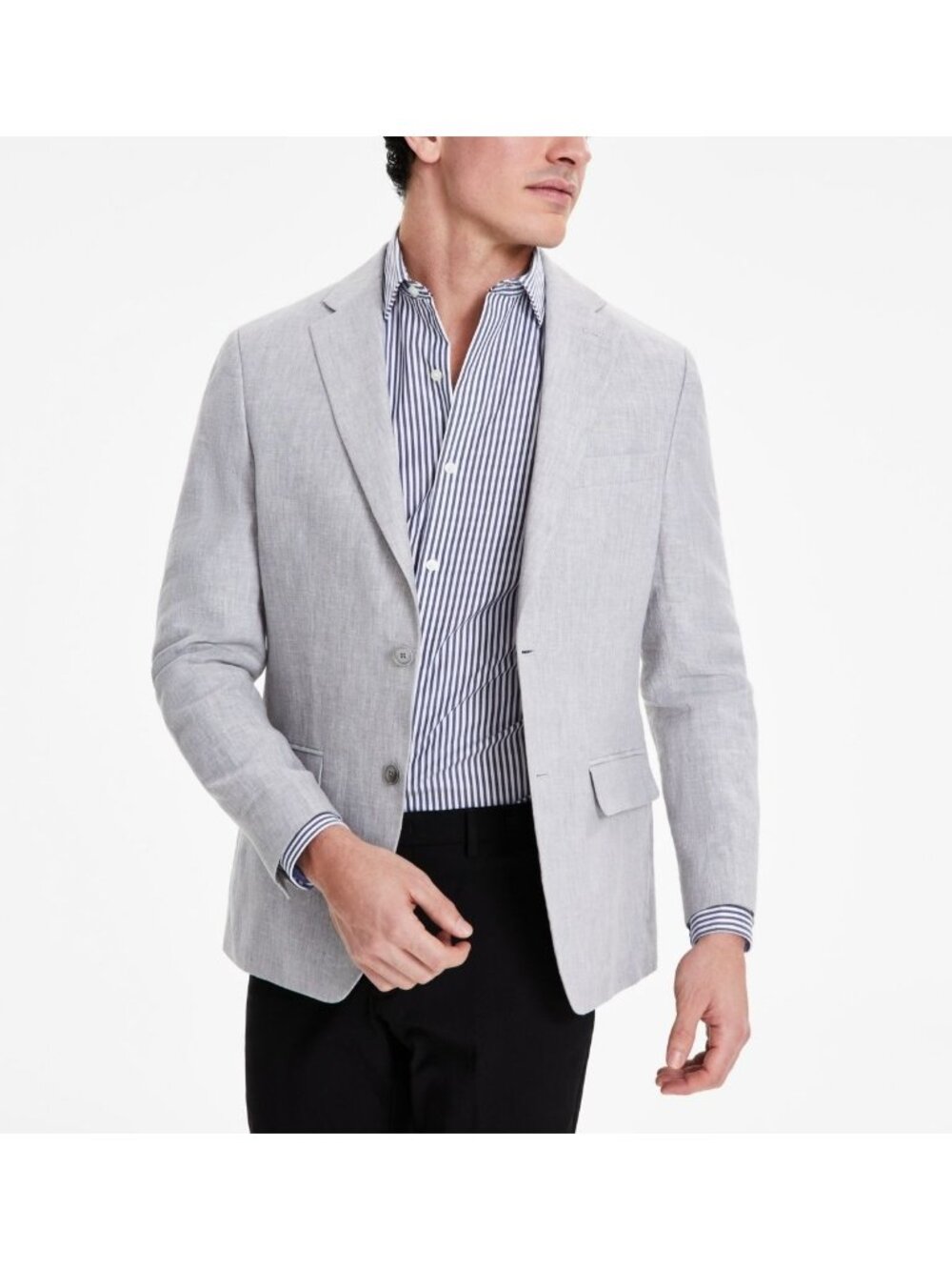 Tommy Hilfiger Mens Modern Fit 100% Linen Sport Coat Light Gray Size 48 NWT